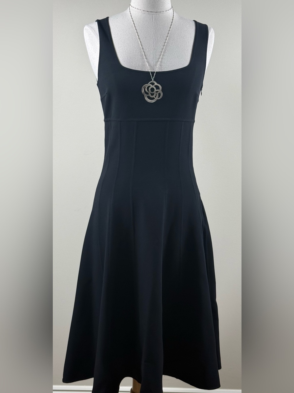 Michael Kors Collection Black Wool Fit & Flare Dress Sz 4 NWT Italy